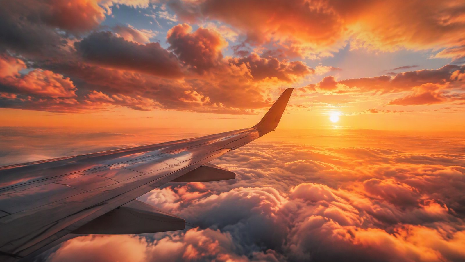 Airplane above clouds