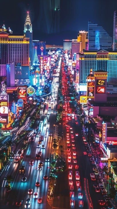 Las Vegas neon skyline at night